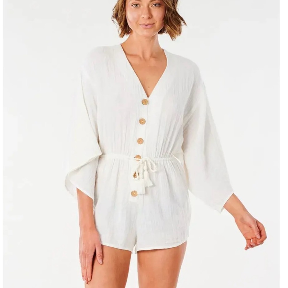 Rip Curl Cream Button-Up Women's Swim Cover-Up